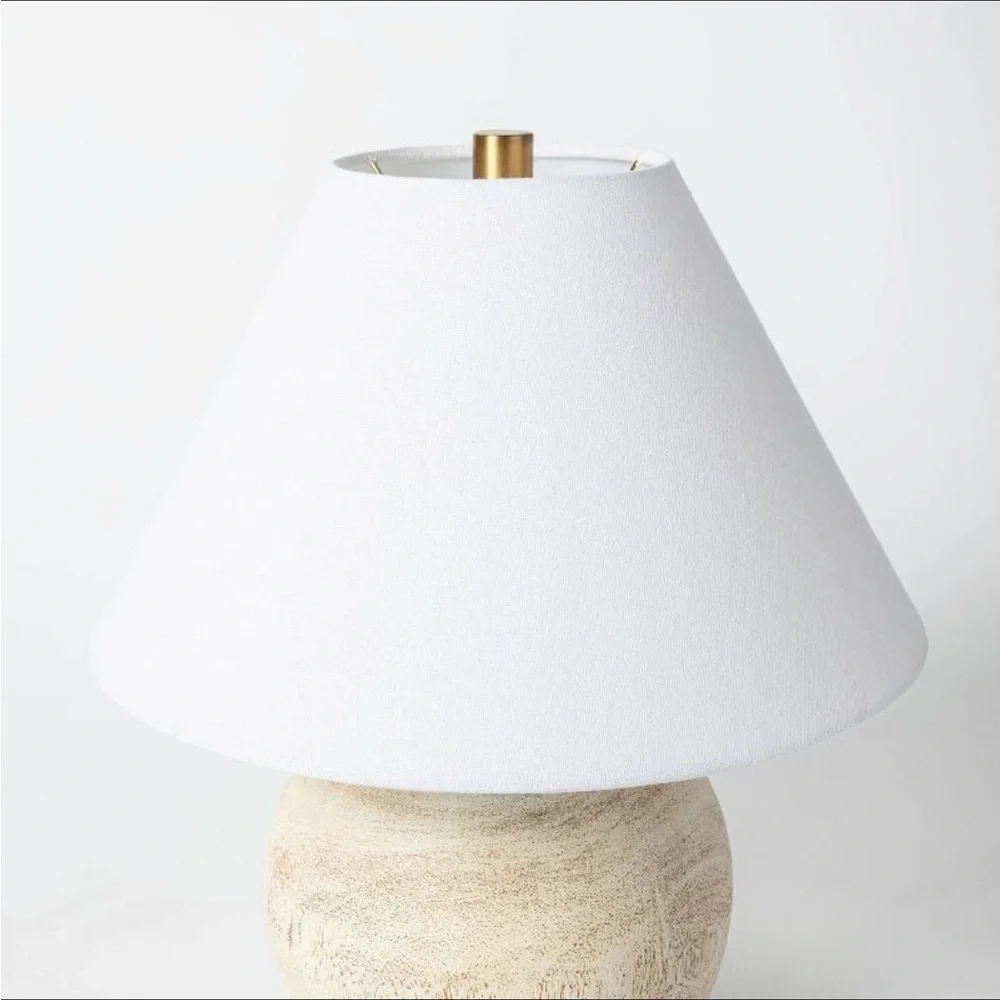 Medium Faux Wood Table Lamp Brown - Threshold™ designed with Studio McGee